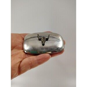 Vintage Cowboy Belt Buckle Steer Bull Head Country Western Rodeo 2.5” X 1.5” USA
